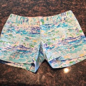 EEUC Lilly Pulitzer beach Print Shorts size 0